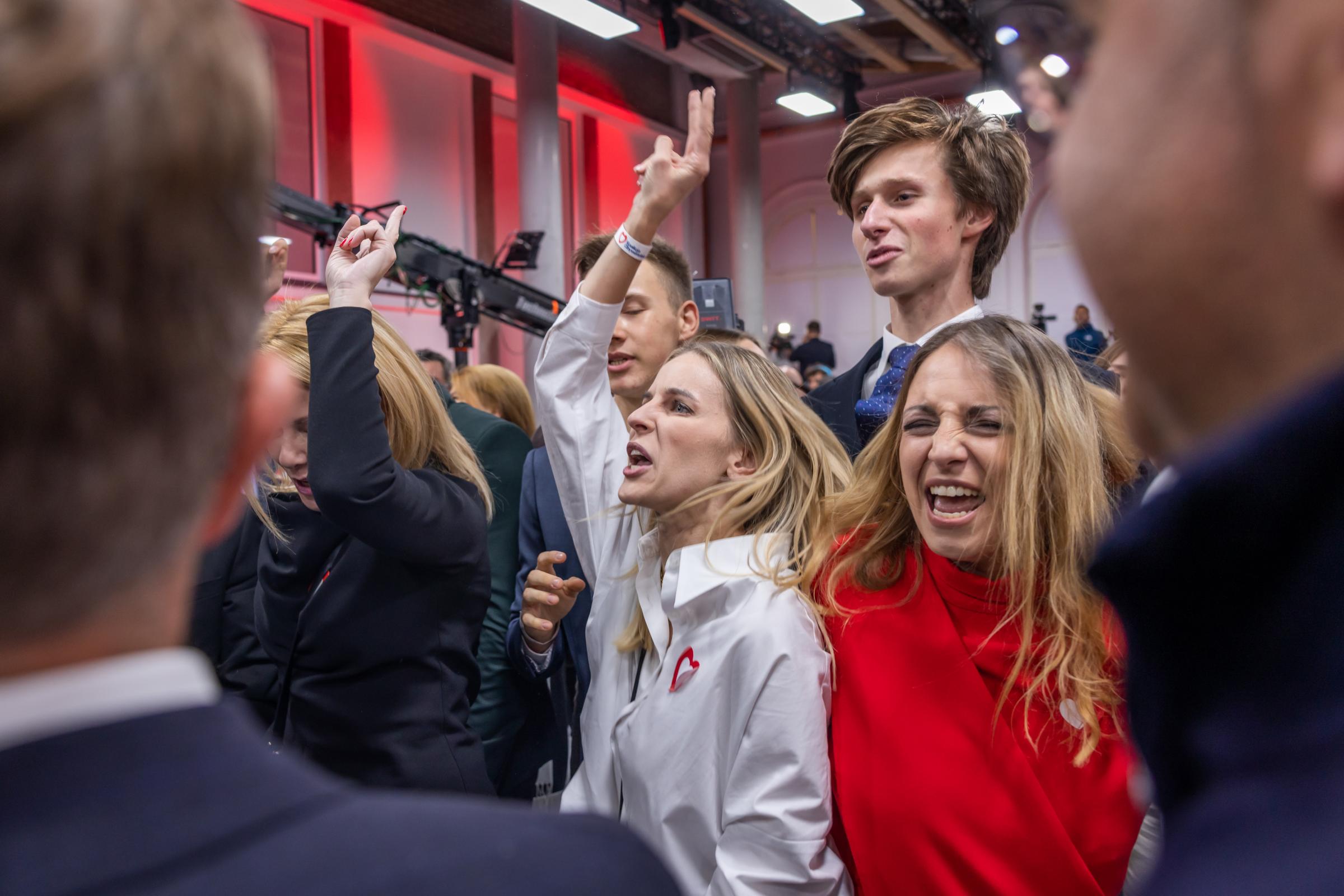 ELECTION IN POLAND-for The Guardian and The Globe&Mail - October, 2023 Warsaw, Poland. Civic Platform supporters...