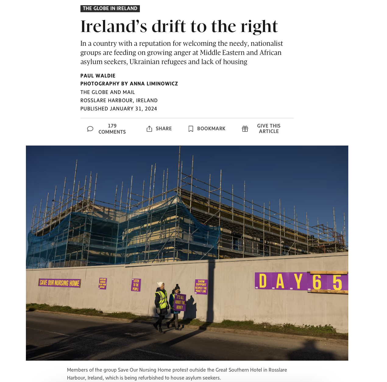 Ireland’s drift to the right- for The Globe&Mail