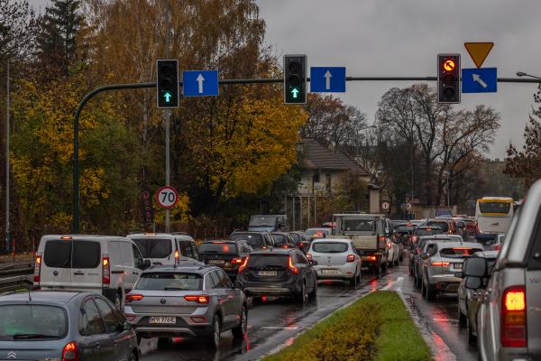 Image from AIR POLLUTION- for Climate Visuals - Air pollution from traffic jams in Krakow, Poland. 20th...