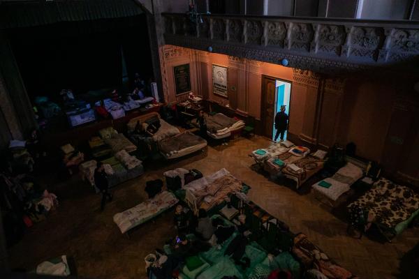 Image from OVER THE BORDER - Refugees from Ukraine spend the night at the Ukrainian...