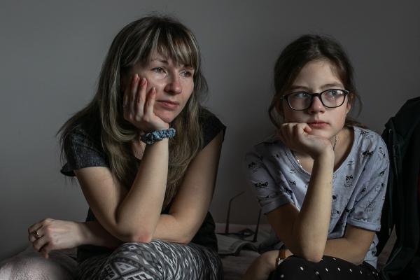 Image from OVER THE BORDER - Liliia Kravchuk, 33, wither her daughter Eva, 10, They...