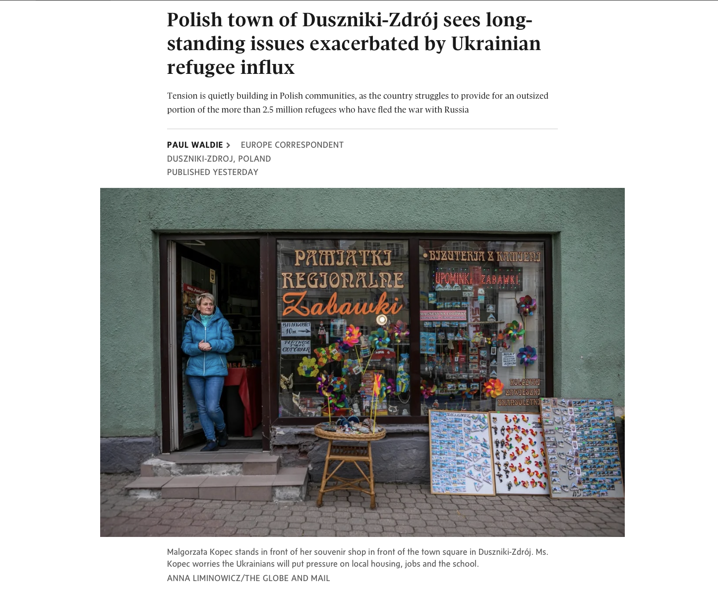 Polish town of Duszniki-Zdrój sees long-standing issues exacerbated by Ukrainian refugee influx