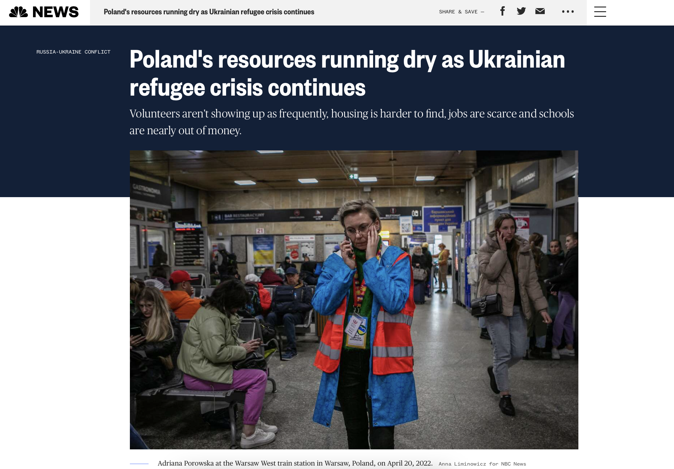Poland's resources running dry as Ukrainian refugee crisis continues