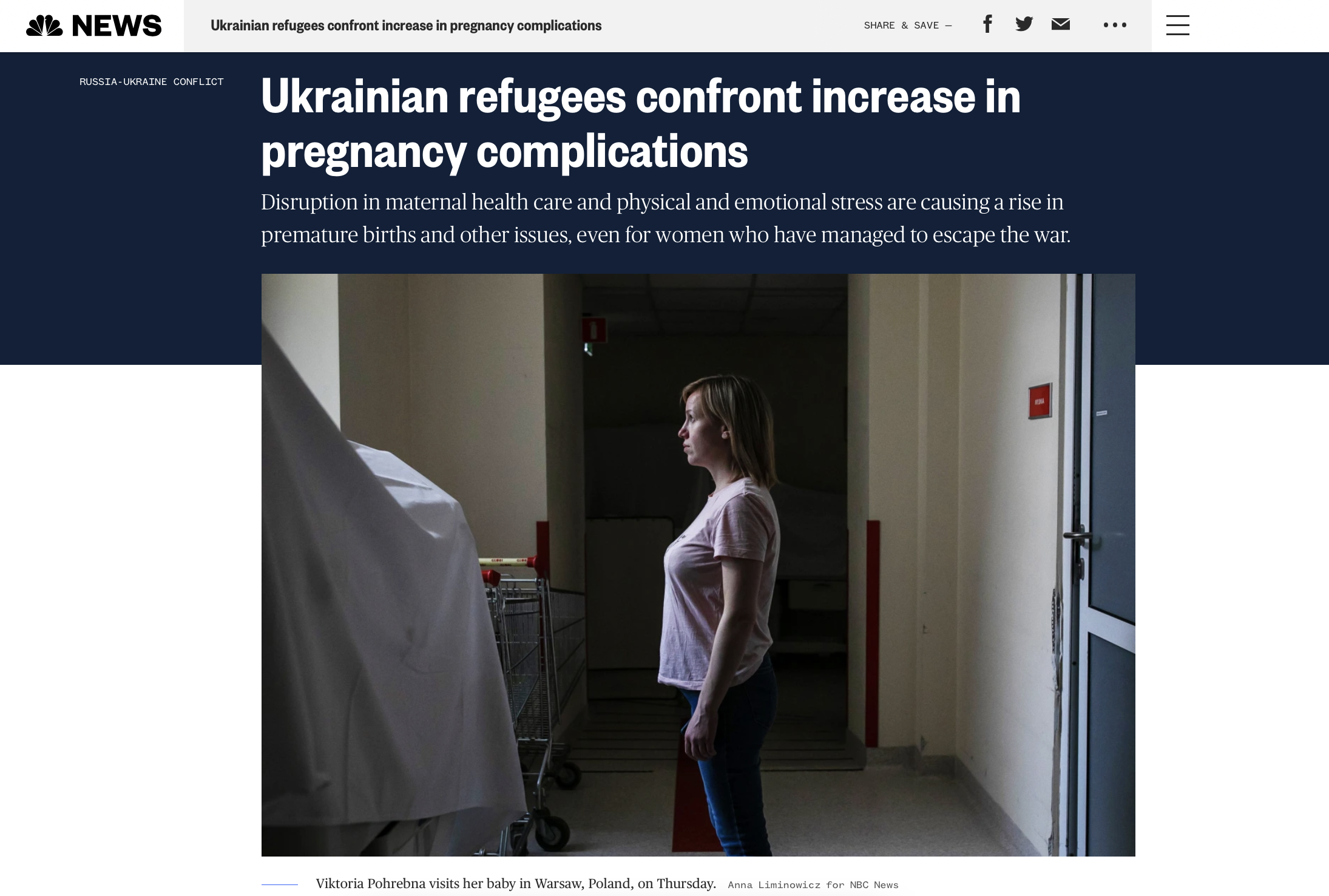 Thumbnail of Ukrainian refugees confront increase in pregnancy complications