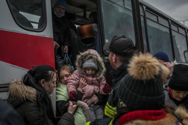 Image from OVER THE BORDER -  The refugee shelter in Mlyny is among the largest in...