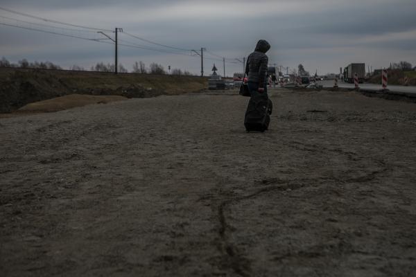 Image from OVER THE BORDER -  Natasha heads back crying to Ukraine to care for her...