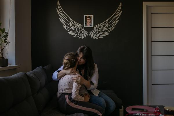 "MY LIFE IS IN DANGER" - for NYTimes - Maja Sajbor, Ms. Sajbor’s 9-year-old daughter, with...