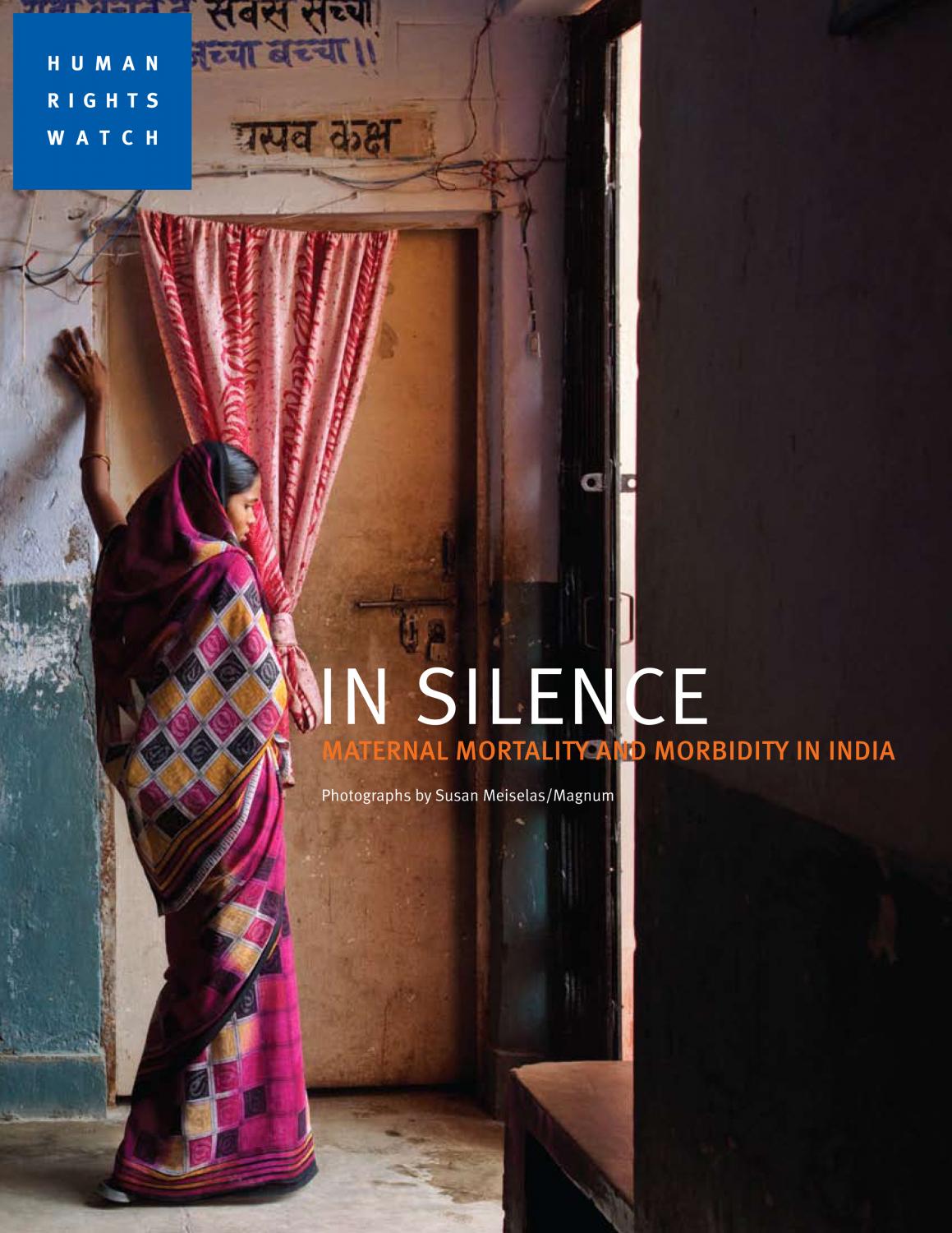 Maternal Mortality, India (2009) Tearsheets - Human Rights Watch Brochure "In Silence".