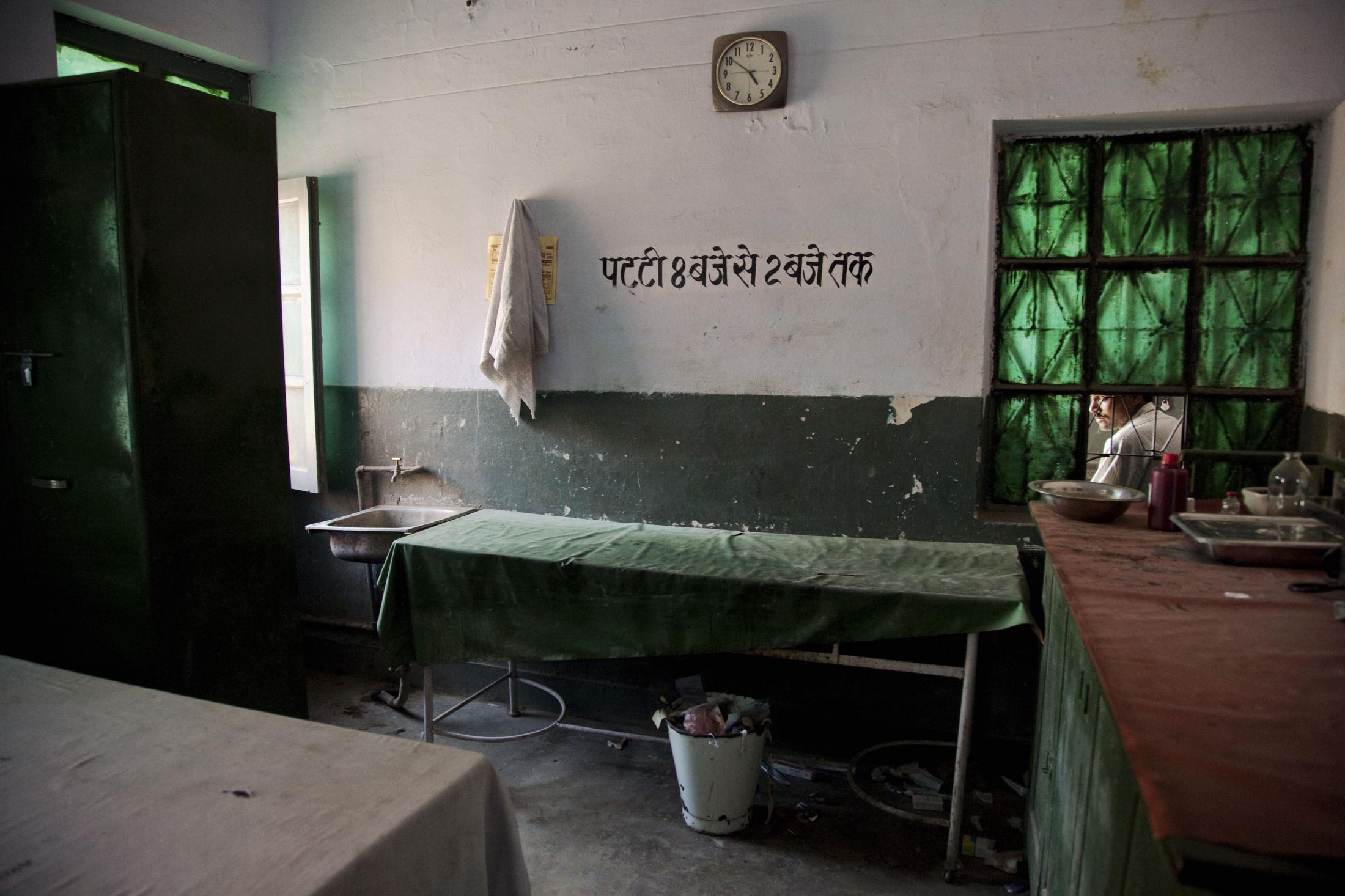 Examination room at PHC, Primary Health Center. Dewa, Uttar Pradesh, India. 2009.