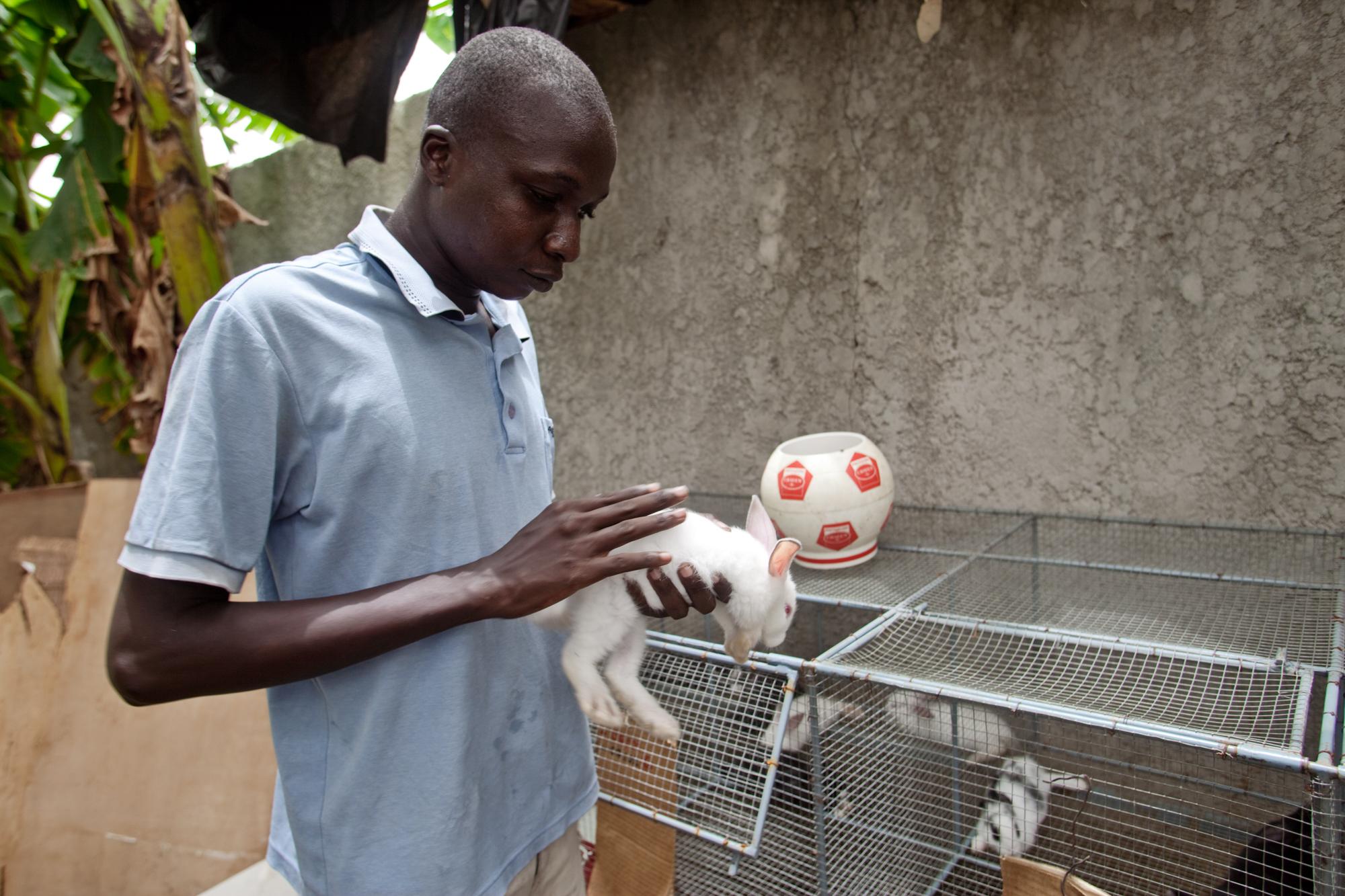 Blind School, Cote d'Ivoire (2010) - Caretaking of rabbits at INIPA, National Institute for...