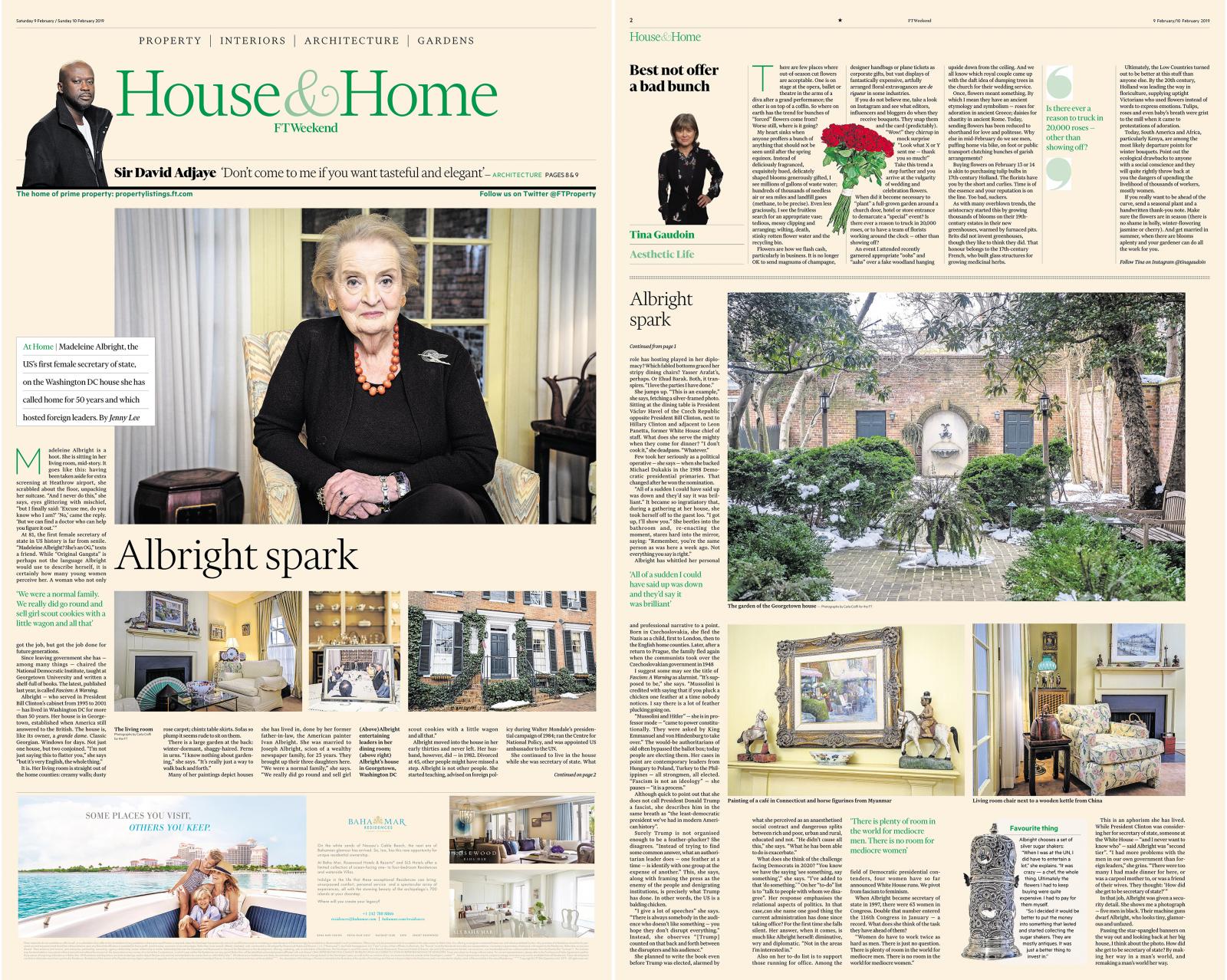 for the Financial Times: Madeleine Albright at Home 