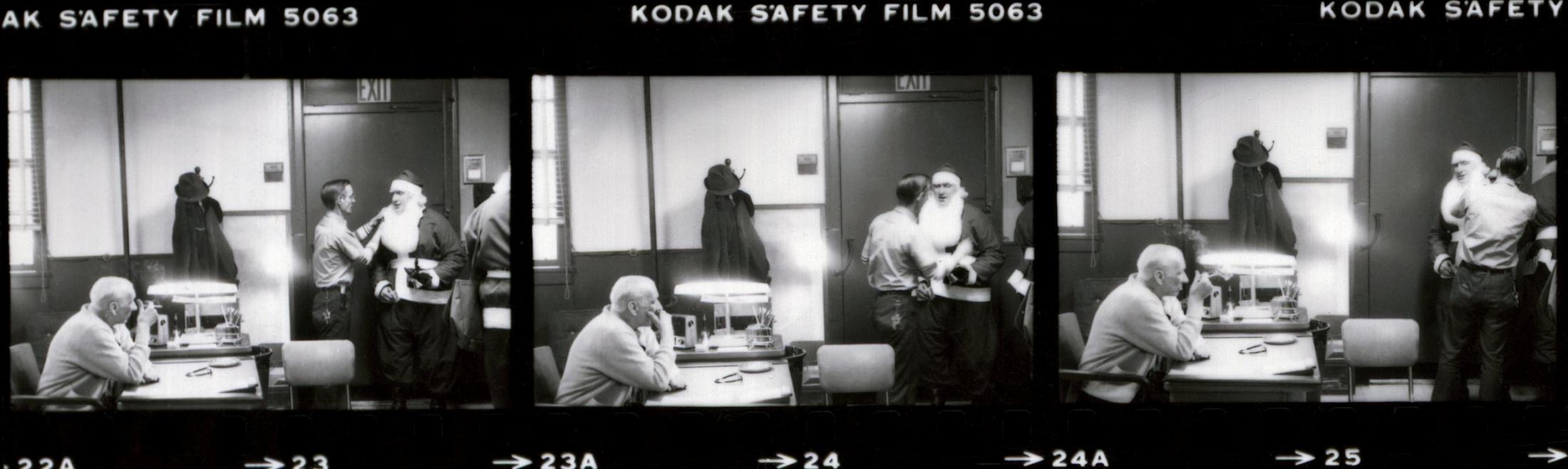 Volunteers of America - Santa Claus contact sheet, New York City. 1977.
