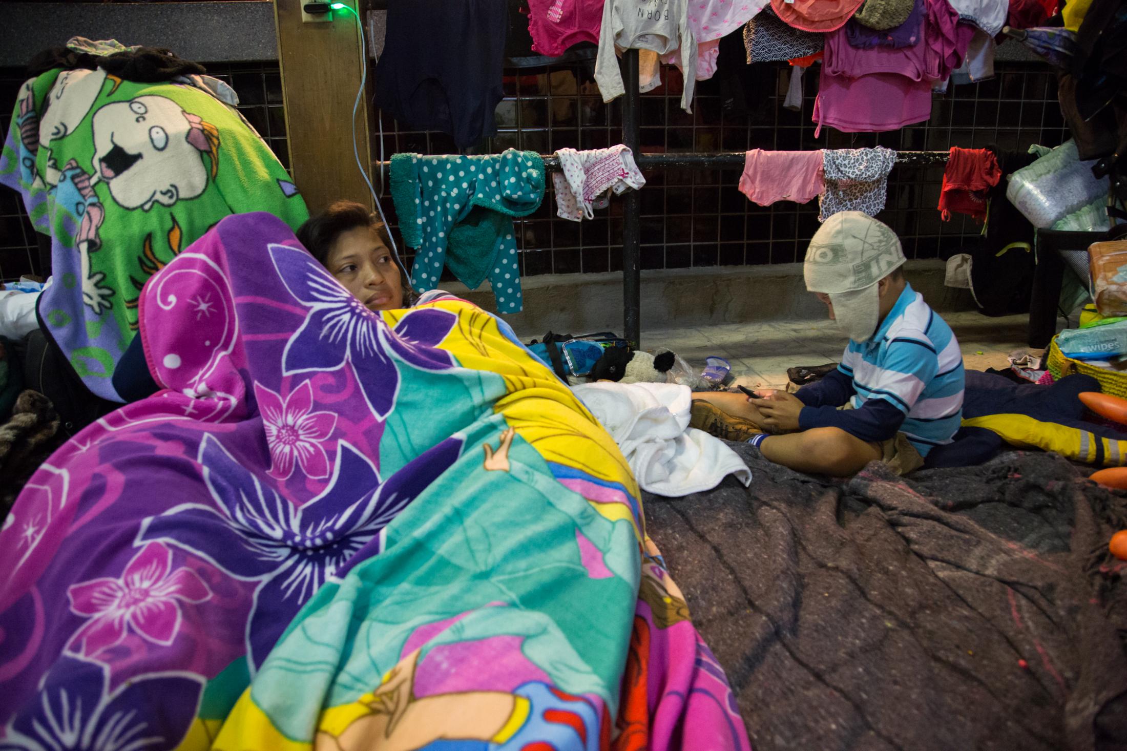 Alexis, 5, with his mother, Jackelin, 26, from Honduras, were relocated to Barretal shelter....