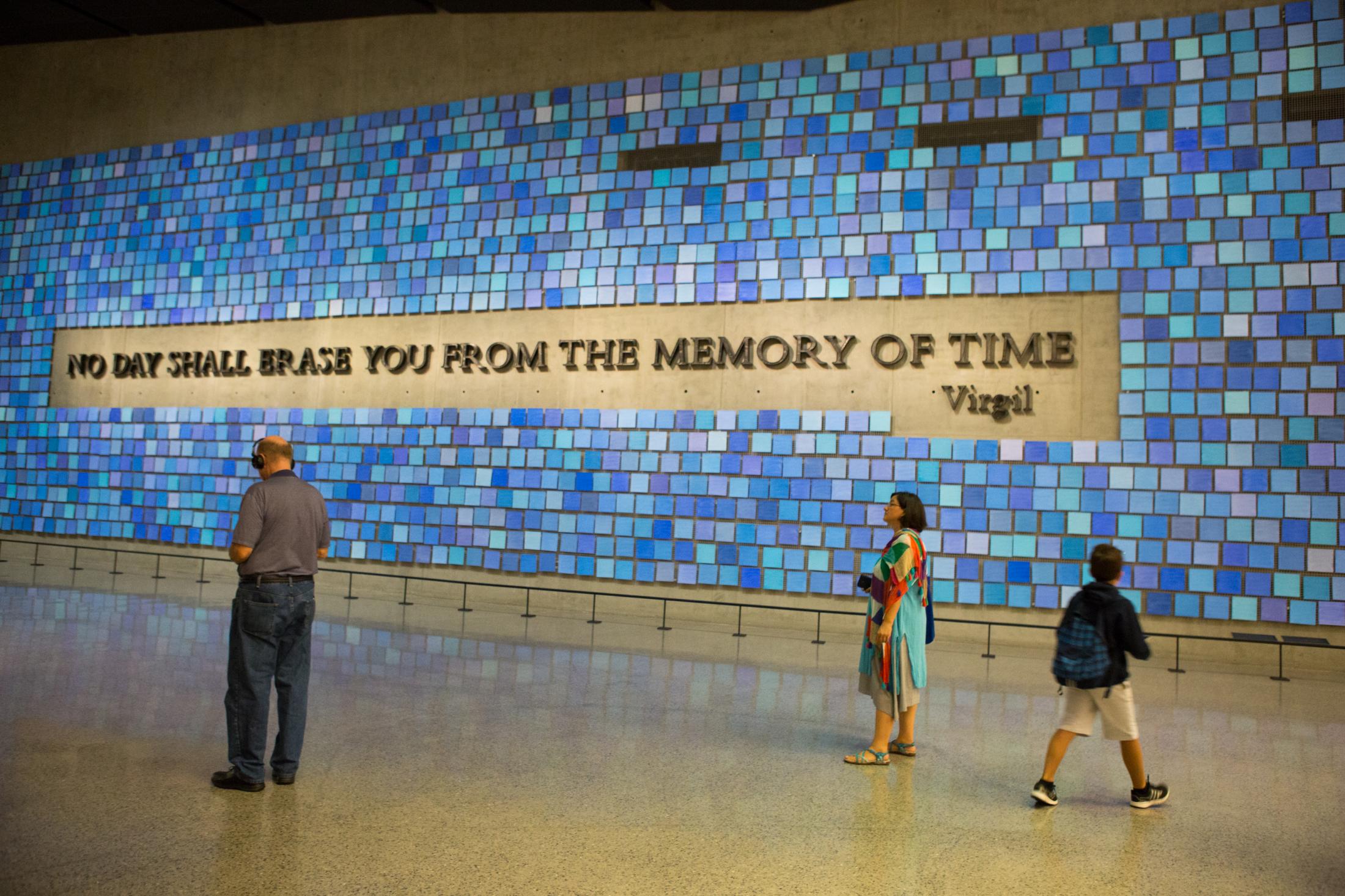 911 The Museum - Visitors at the 9/11 memorial museum. New York, NY....