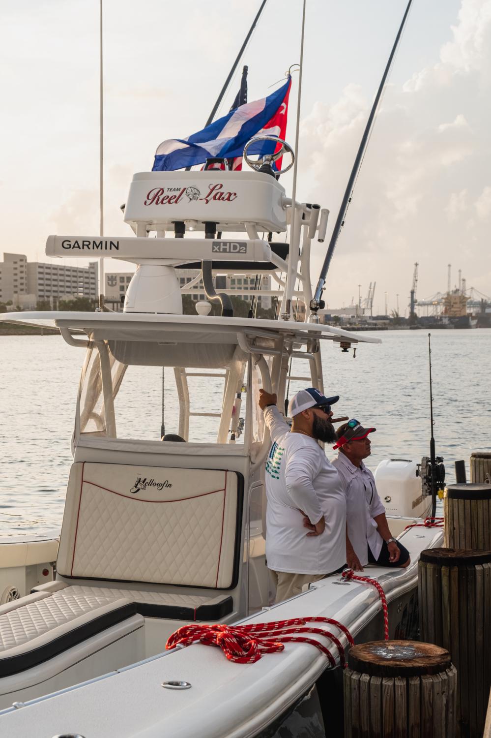  Flotilla organizers, Rey and Osdalvis, prepare their boat on its way to Cuba in solidarity with the ongoing protests. Miami, FL. July 23, 2021....