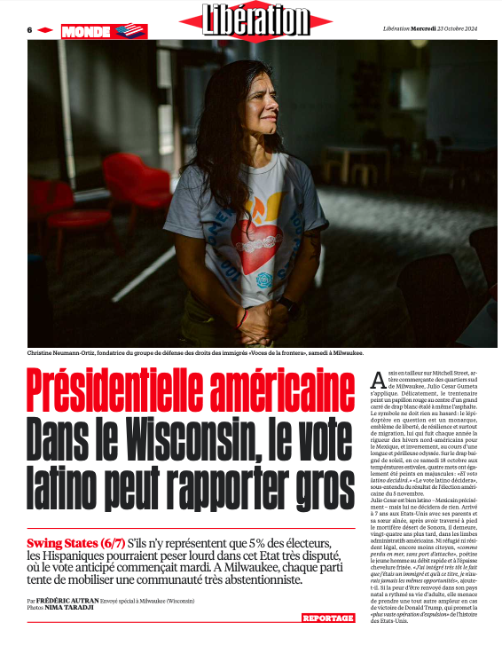 Publication in Newspaper Libétion - October 23, 2024