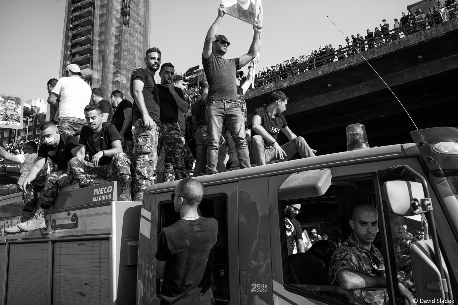 From Beirut Blast anniversary vigil and protest, Beirut, Lebanon, 04/08/2021
