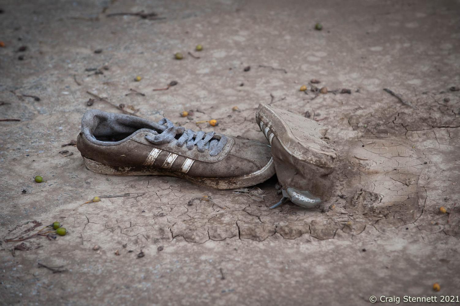 After the storm. Abandoned shoe... Rhineland-Palatinate, Germany.