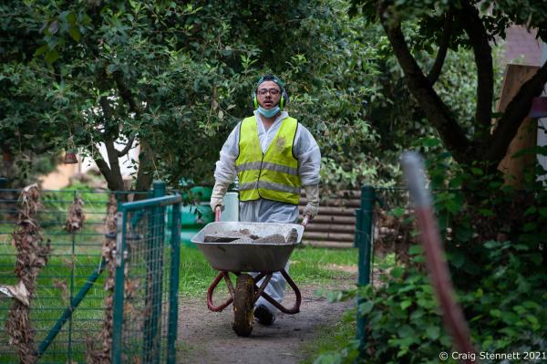 Volunteers of the Syrian refugee group-&#39; &#39;Syrische Freiwilliger Hilfer&#39;have been clearing away damaged buildings caused by the recent floodings in Sinzig,Rhineland-Palatinate, Germany.
