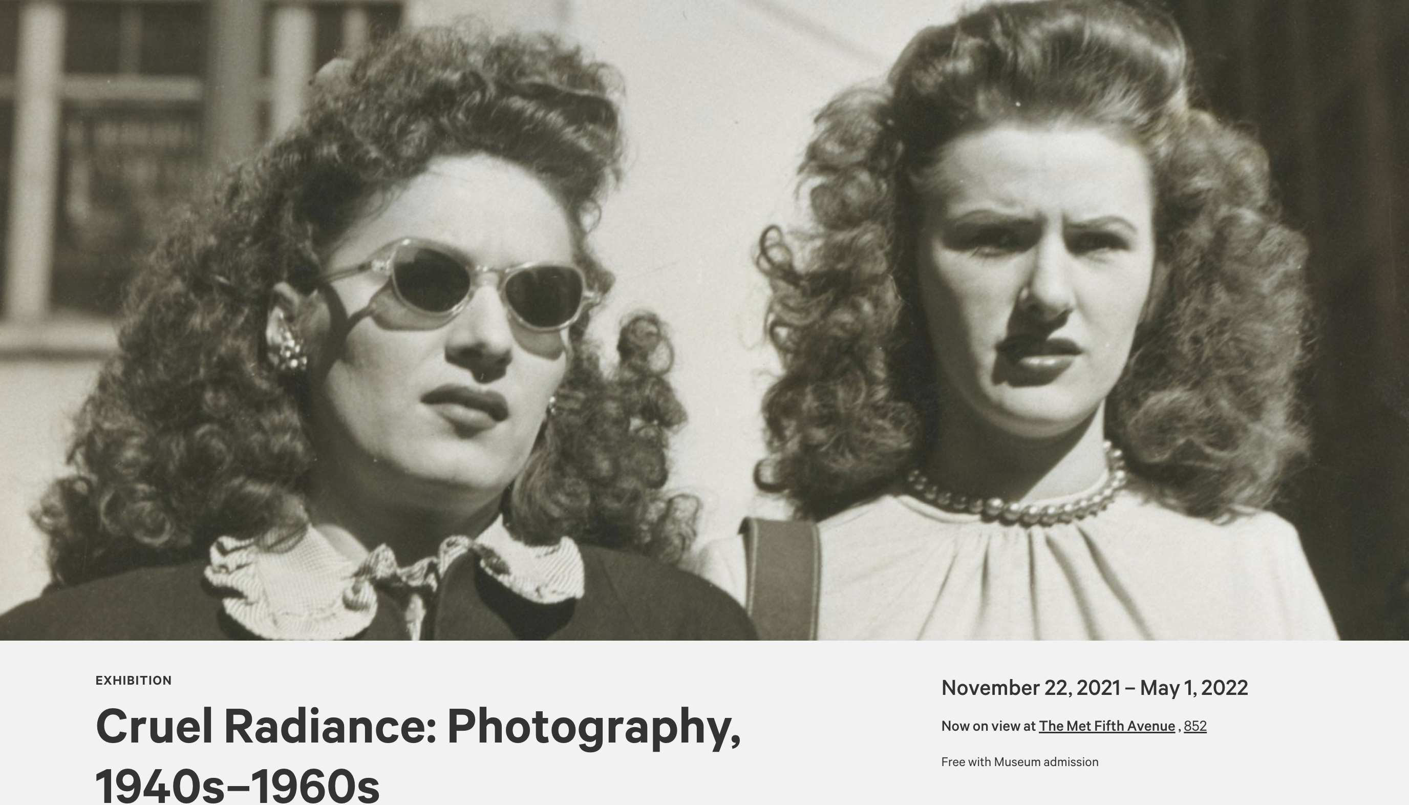 The Metropolitan Museum of Art: Cruel Radiance: Photography, 1940s–1960s