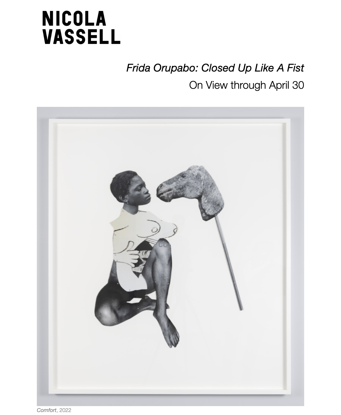 Thumbnail of Exhibition: Frida Orupabo’s solo show at Nicola Vassell Gallery, Closed Up Like a Fist