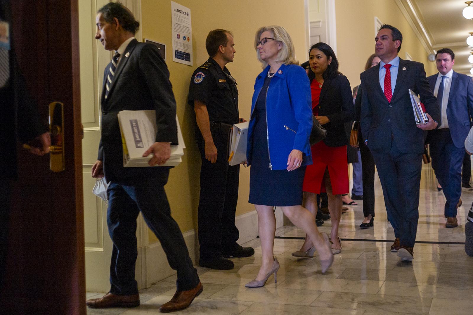 Liz Cheney walking into the hea...e January 6 Commission started.