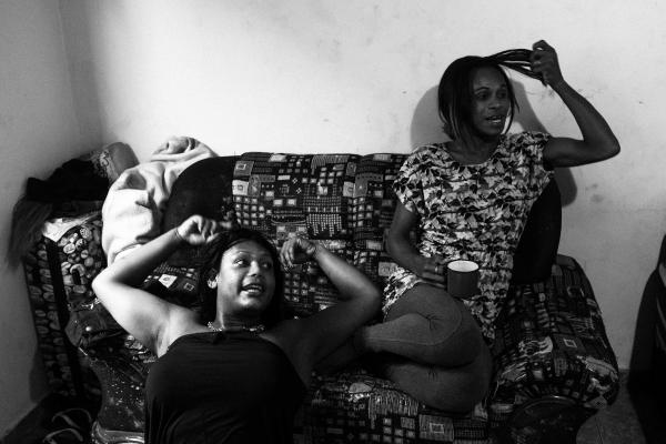 Rio's trans sex workers during COVID - Stefany Gon&ccedil;alves and Paula are seen at Stefany&rsquo;s house, in downtown Rio de...