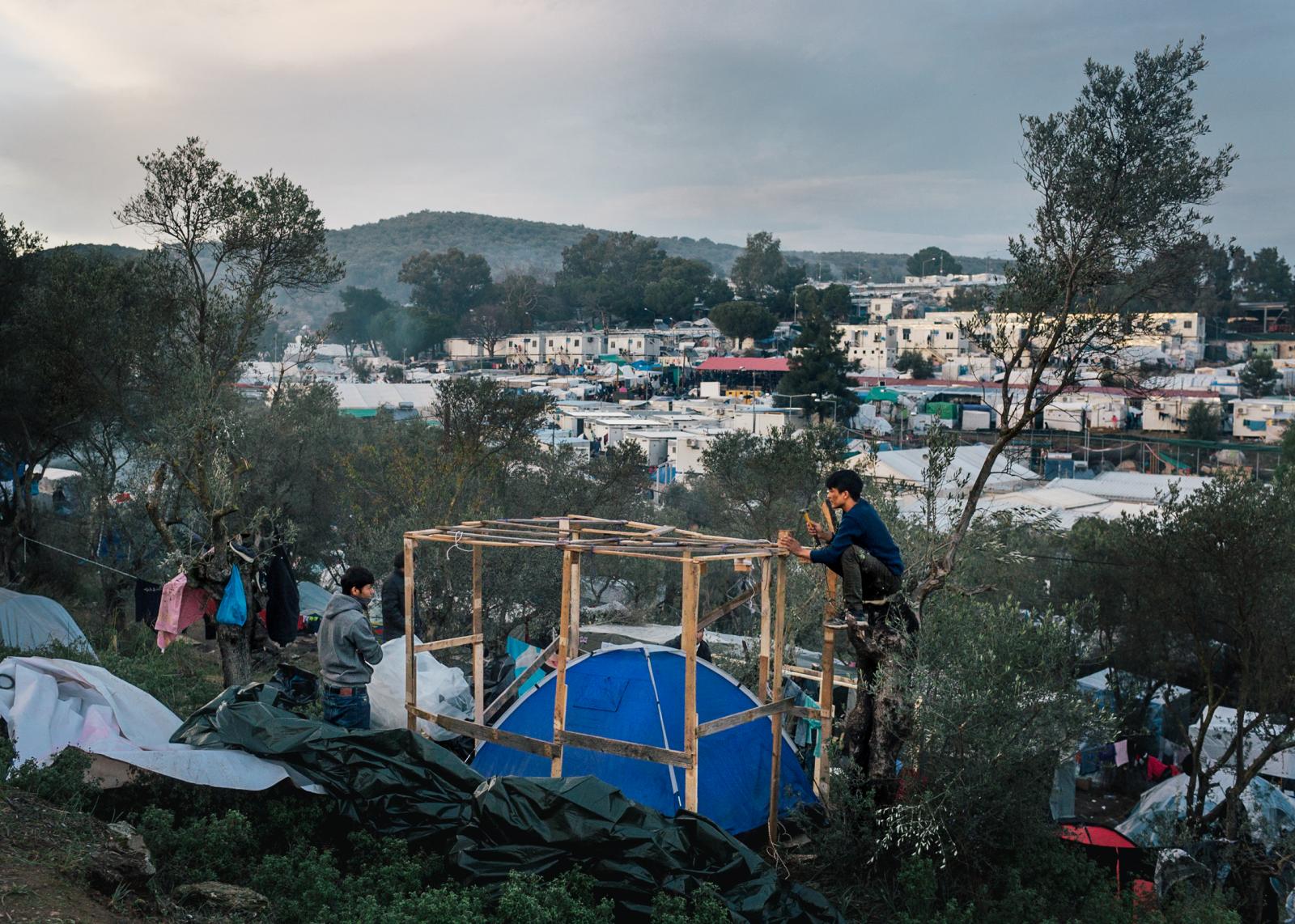 The former Moria camp on the is...0 people living there at times.