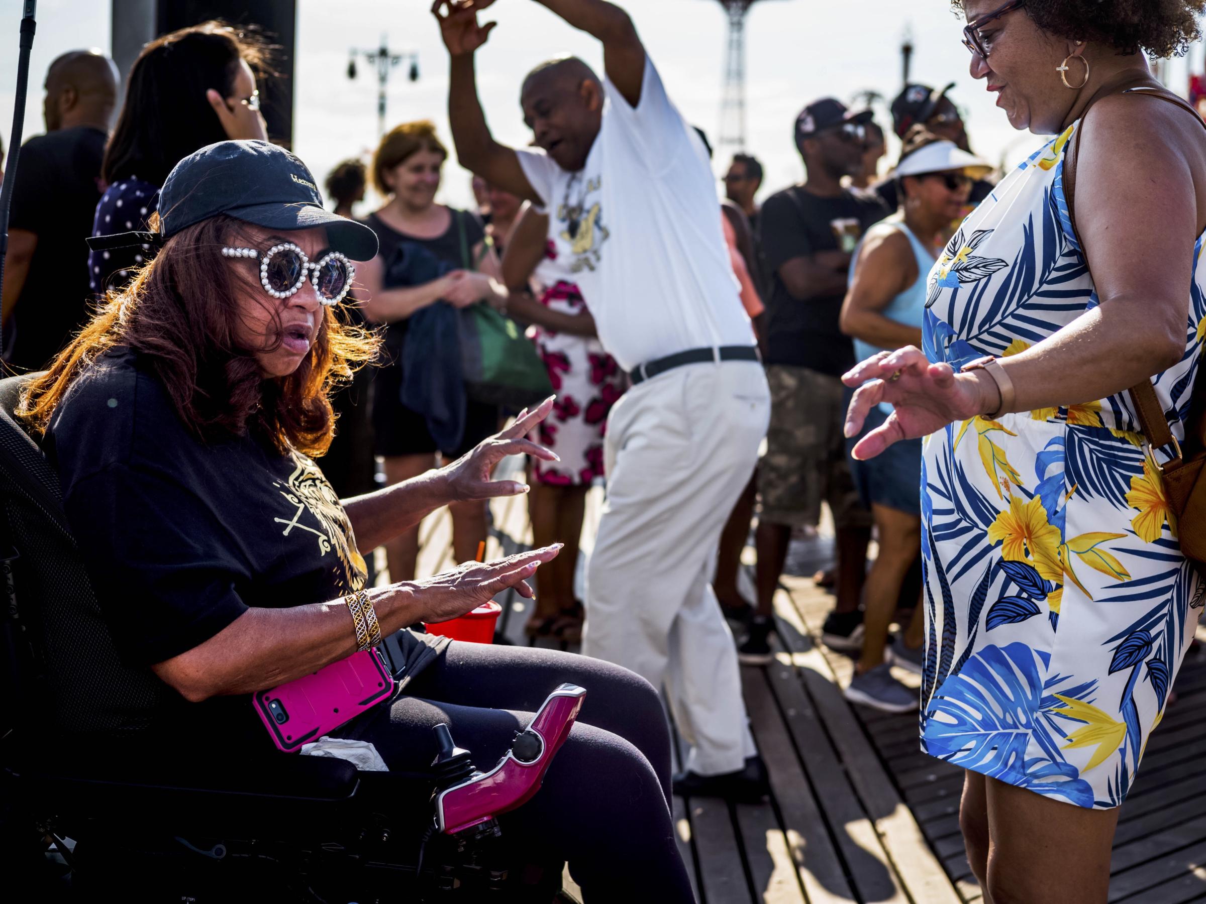 Coney Island House - A regular at these boardwalk parties, Beverly (Left)...