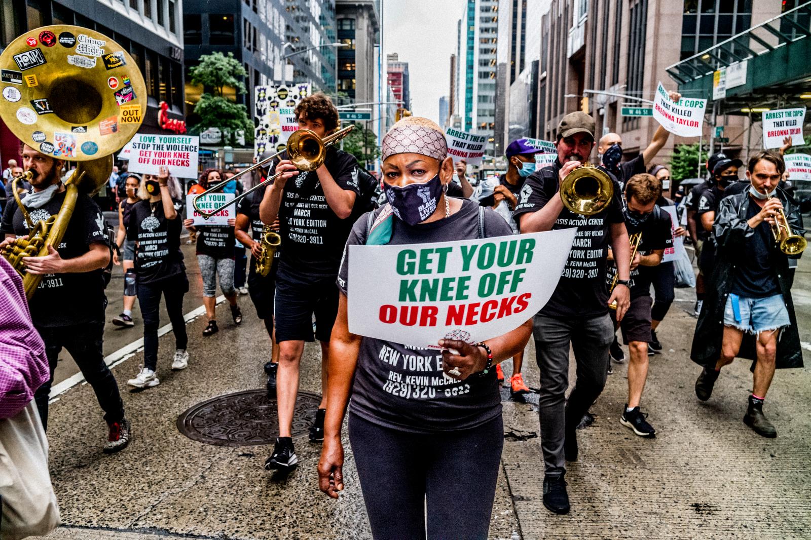 Image from Black Lives Matter -  Get Your Knee off our Necks Protest March  July 31, 2020...