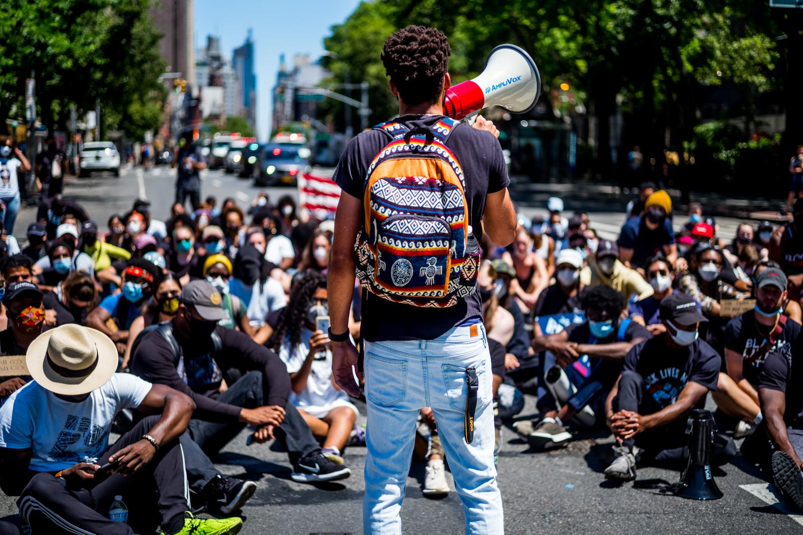 Image from Black Lives Matter -  Taking a rest/Blocking traffic  June 13, 2020  6th...