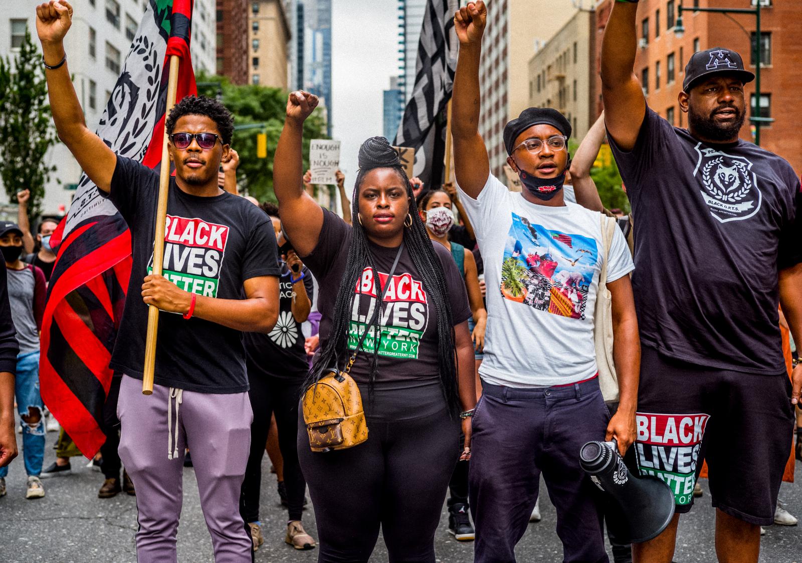Image from Black Lives Matter -  Members of BLMGreaterNY  August 8, 2020  Midtown North...