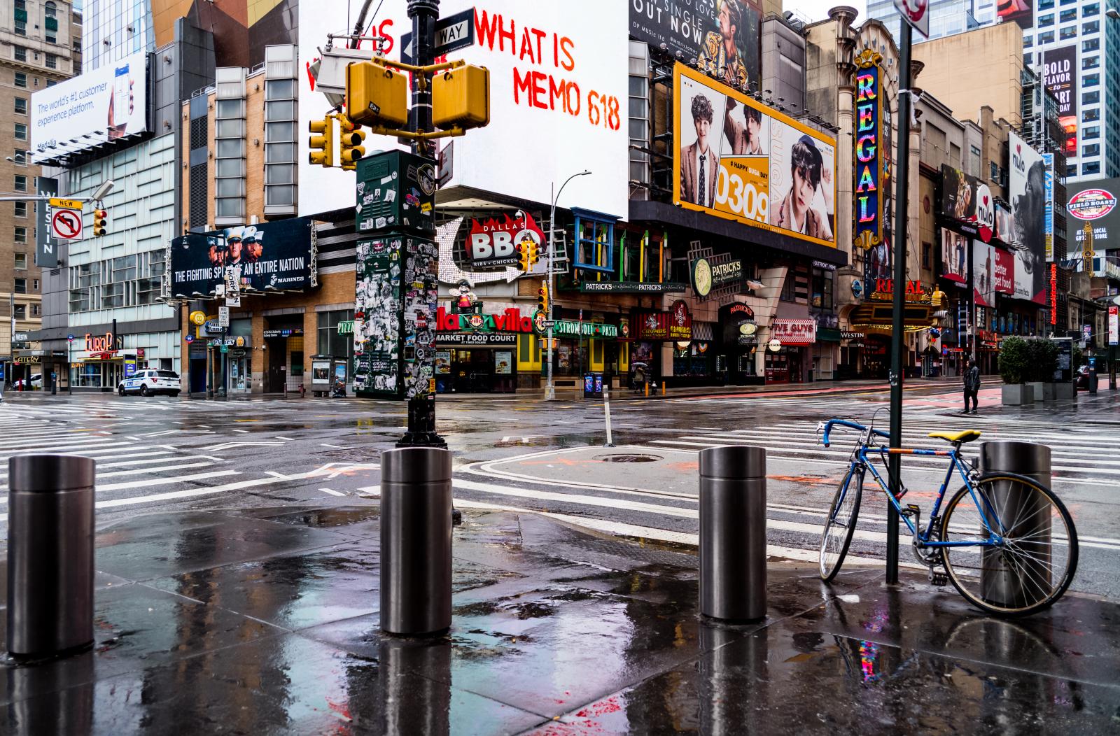 Image from Pandemic Effects -  A week after shutdown began  Times Square  8th...