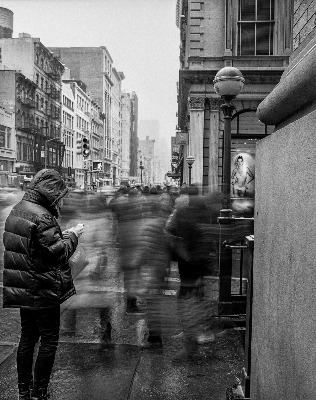 Image from Street Photography/BW Works -  Broadway & Spring Street, January 25, 2014  SoHo,...