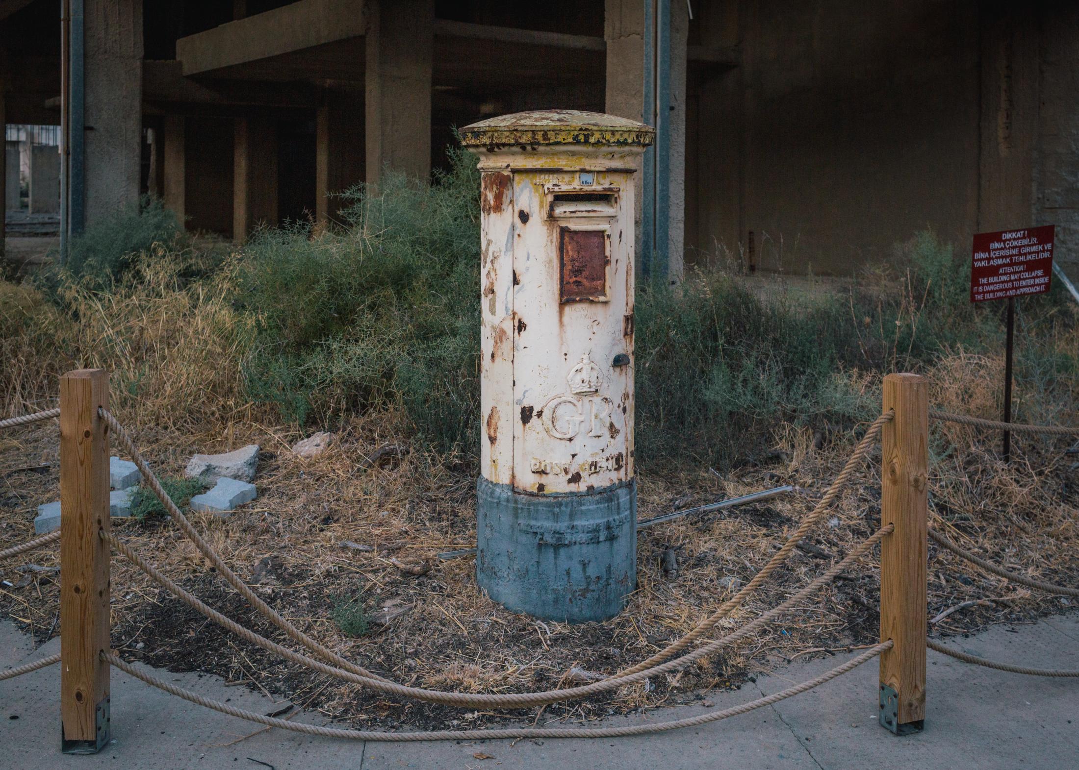 A former mail box in the ghost town of Famagusta.