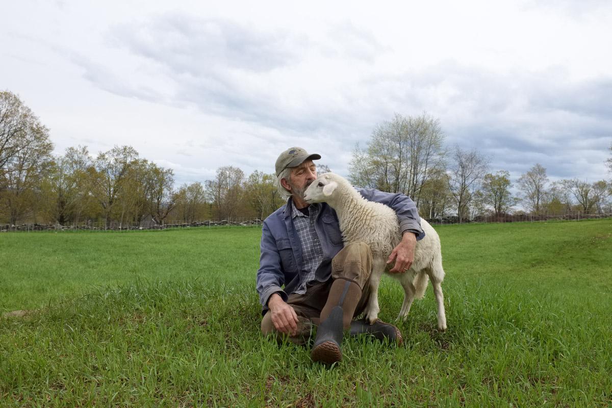 Drewsville & Beyond - Dean and a bottle lamb at Bascom Farm. Charlestown, New...