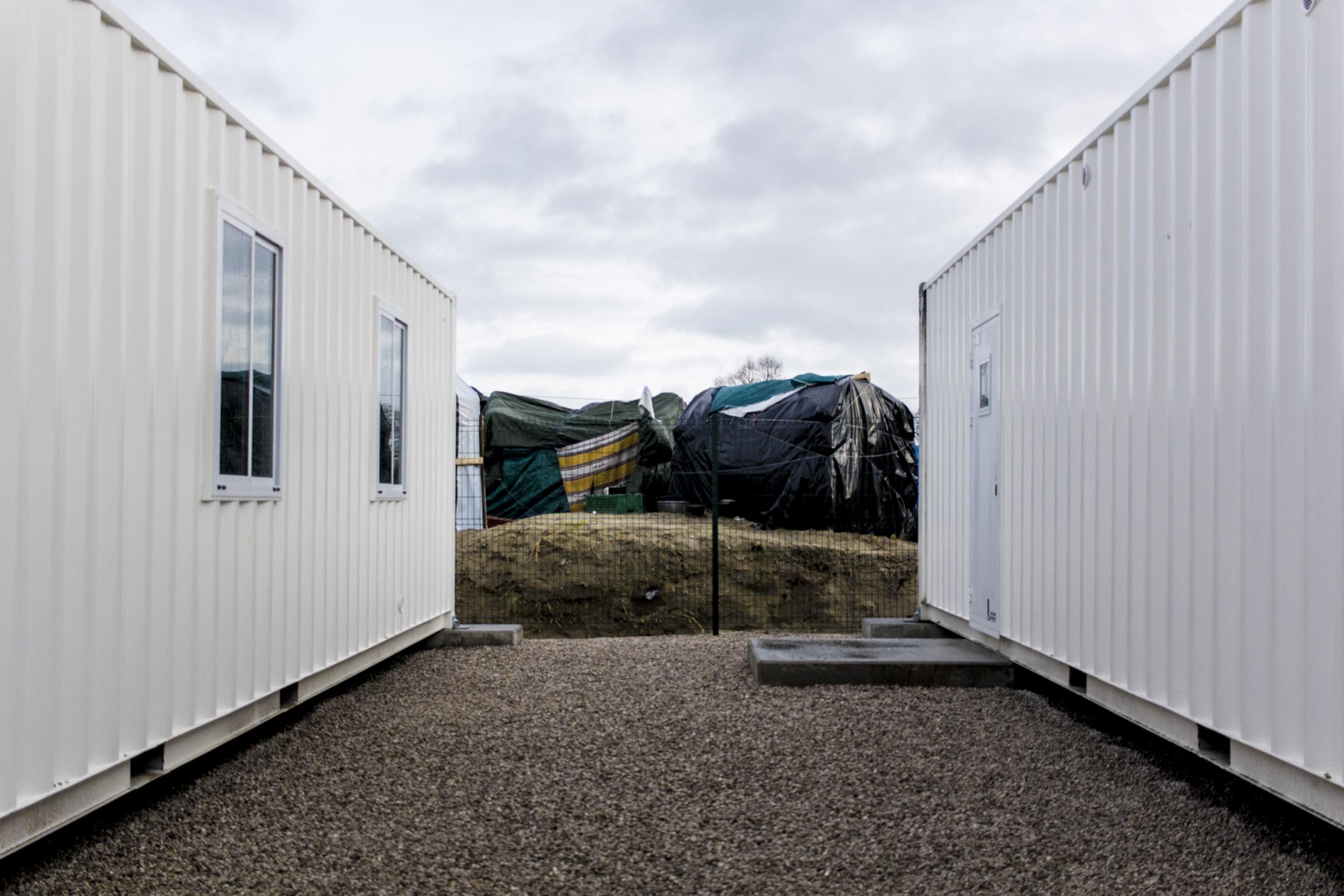 Latent urbanities - View of the New Jungle from the official containers camp built by the french gobernement in the...