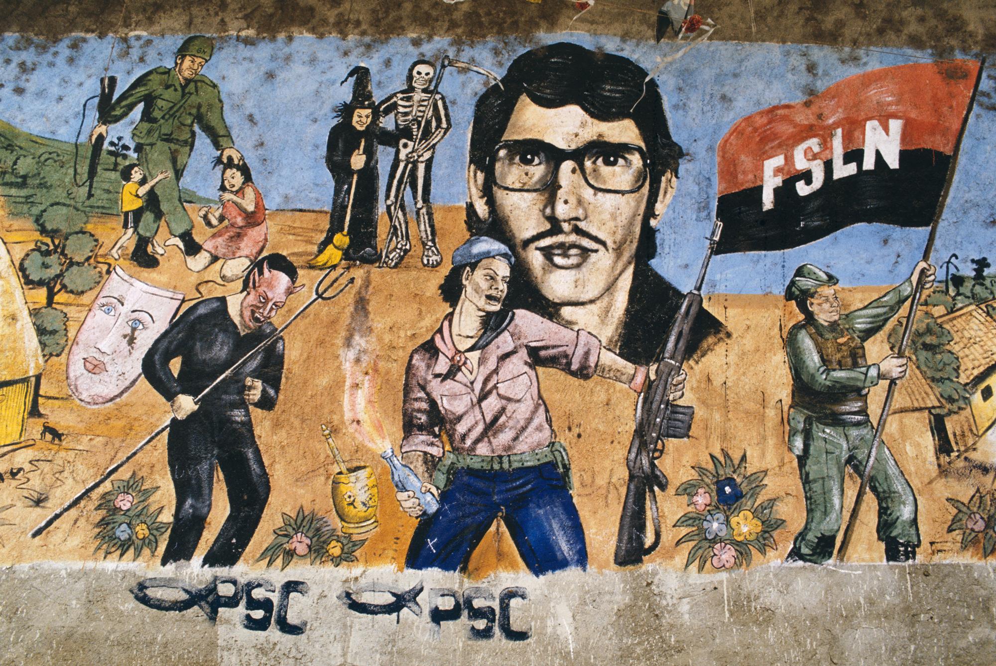 Nicaragua Molotov - Mural featuring Nicaraguan heroes. Masaya. Nicaragua. 1986.