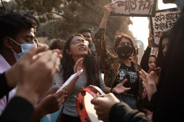 Reportage Images - Students are gathered to protest against the rape and...