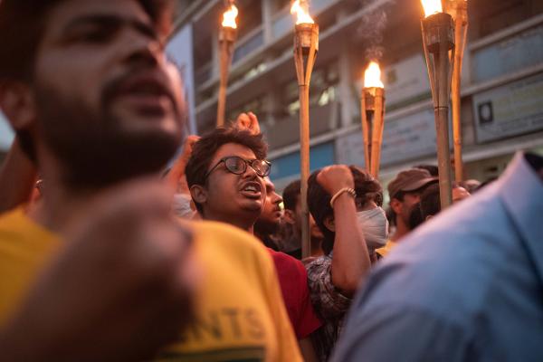 Students are gathered to protest against the rape and murder of Aurna Amin in Dhanmondi, Dhaka. Also, they protest and speak about the recent rape and murder of a homeless street girl named Mim at the Dhaka Shahid Minar.