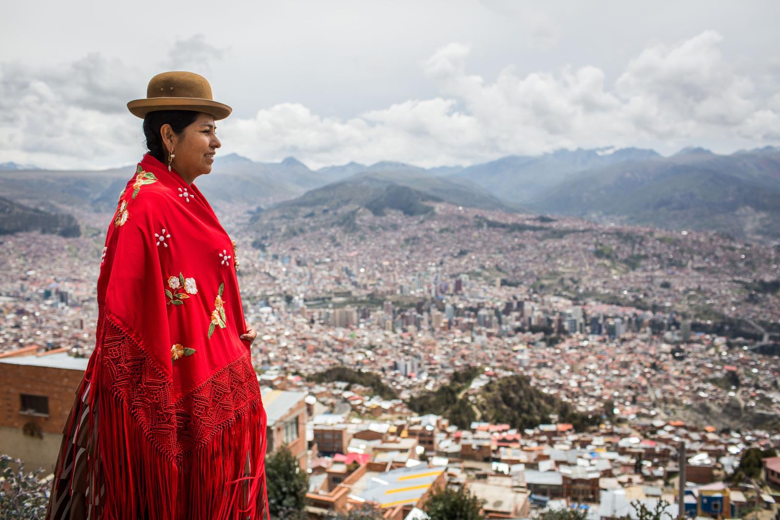  Bertha Acarapi looks over the ... for the El Alto municipality. 