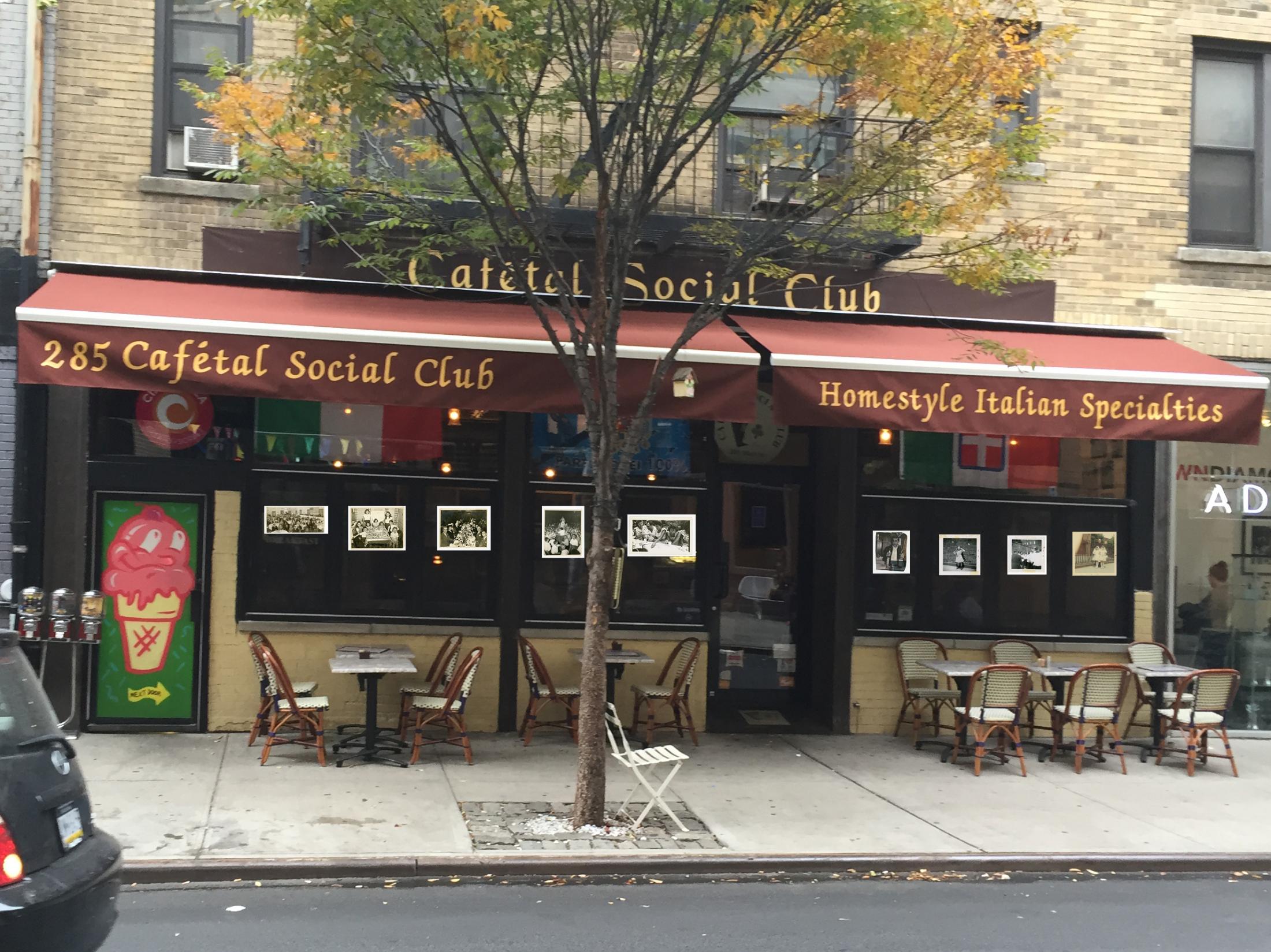 Tar Beach Install - Mockup for display of Mott St. Memory project at Cafetal,...