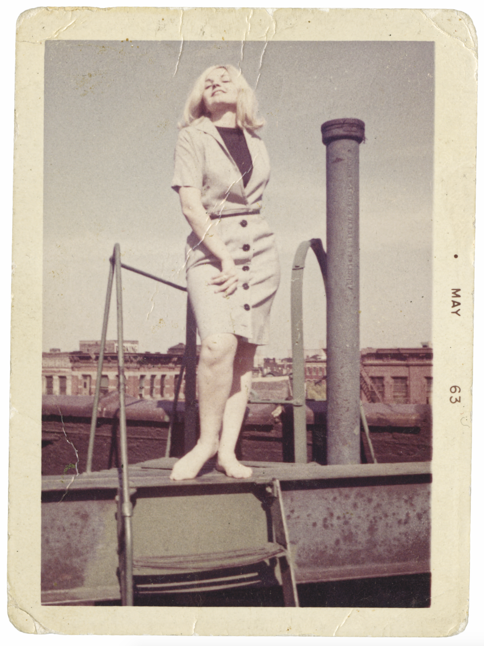 Tar Beach Images - 'JoJo' on the railing of our roof. 96 Elizabeth...