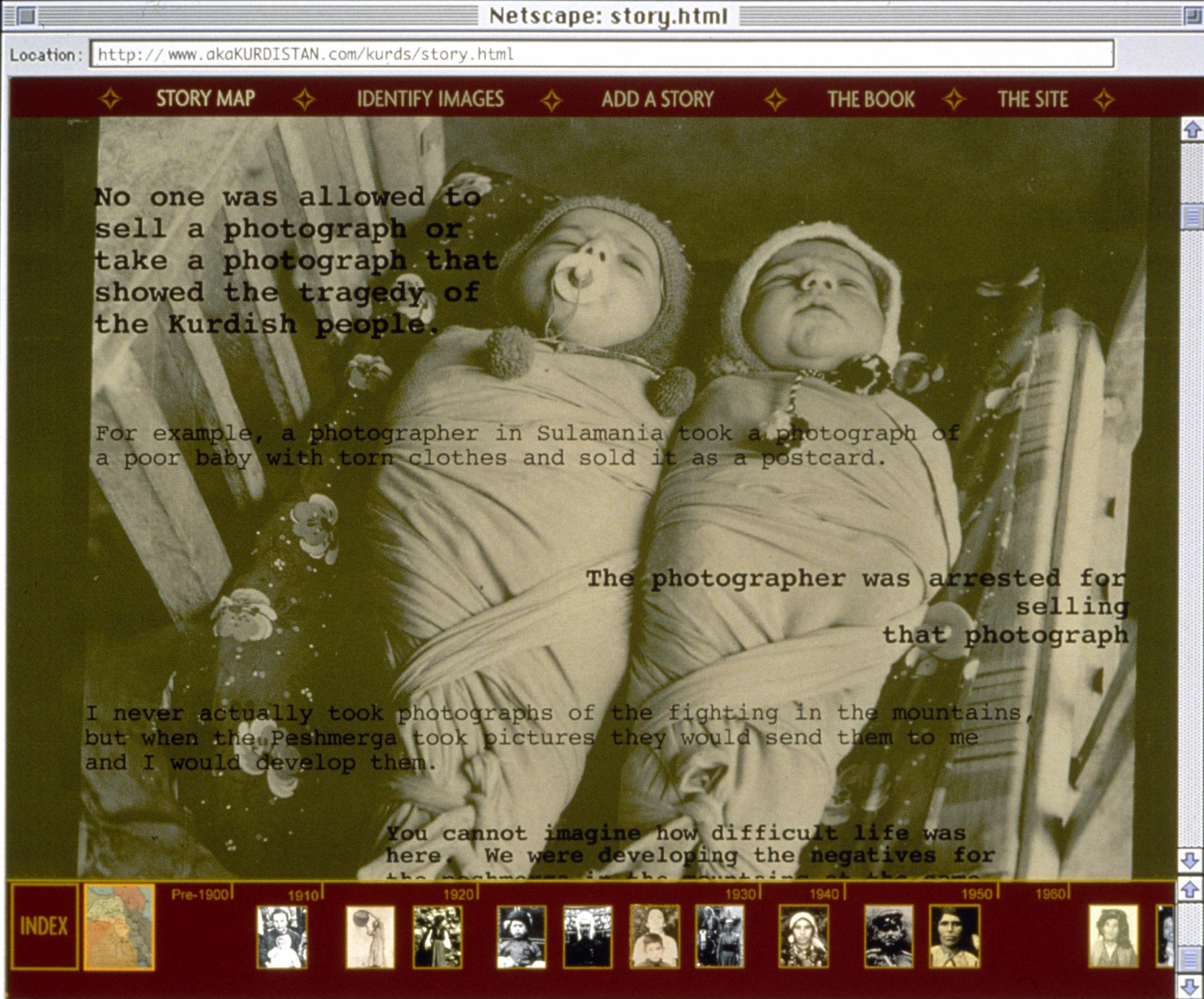 Kurdistan Book - Screenshot of akaKurdistan website, 1998
