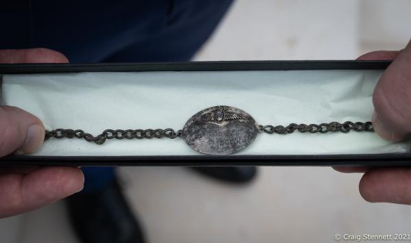 Image from Deceased Airman's Engraved Bracelet Found 70 years on at Concentration Camp - Natzweiler-Struhof Concentration Camp, Natzweiler,...