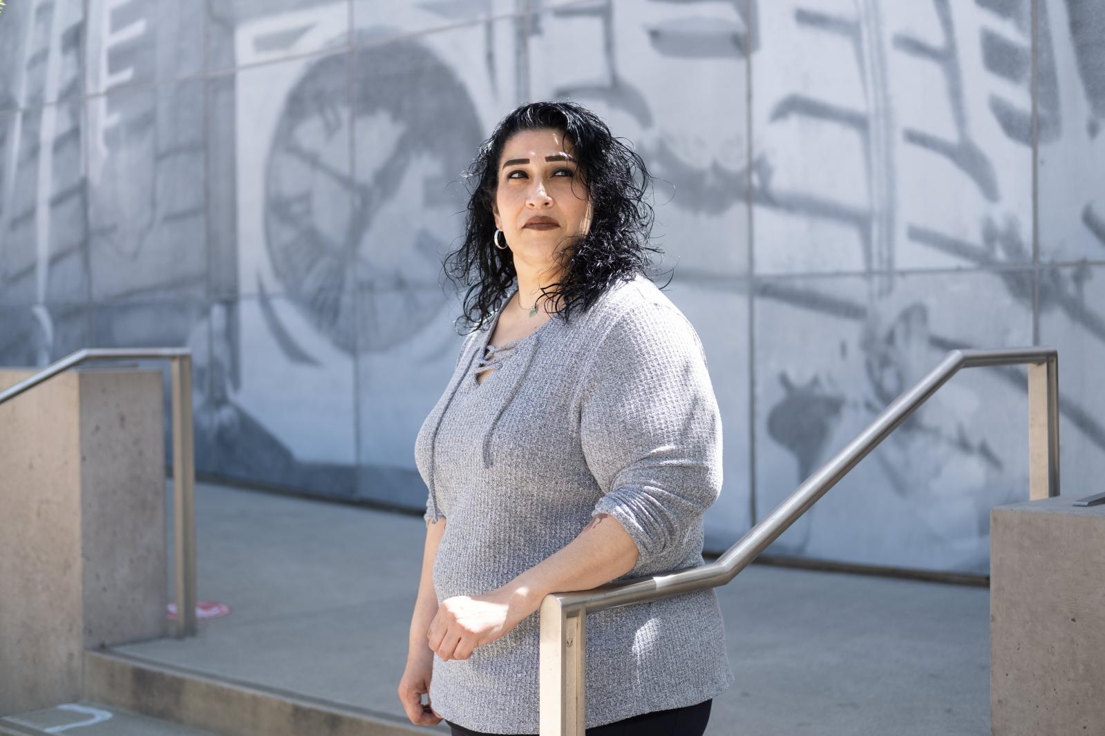 Image from Universal Basic Income: Trying to save a city - STOCKTON, CA - APRIL 5: Lorrine Paradela poses for a...