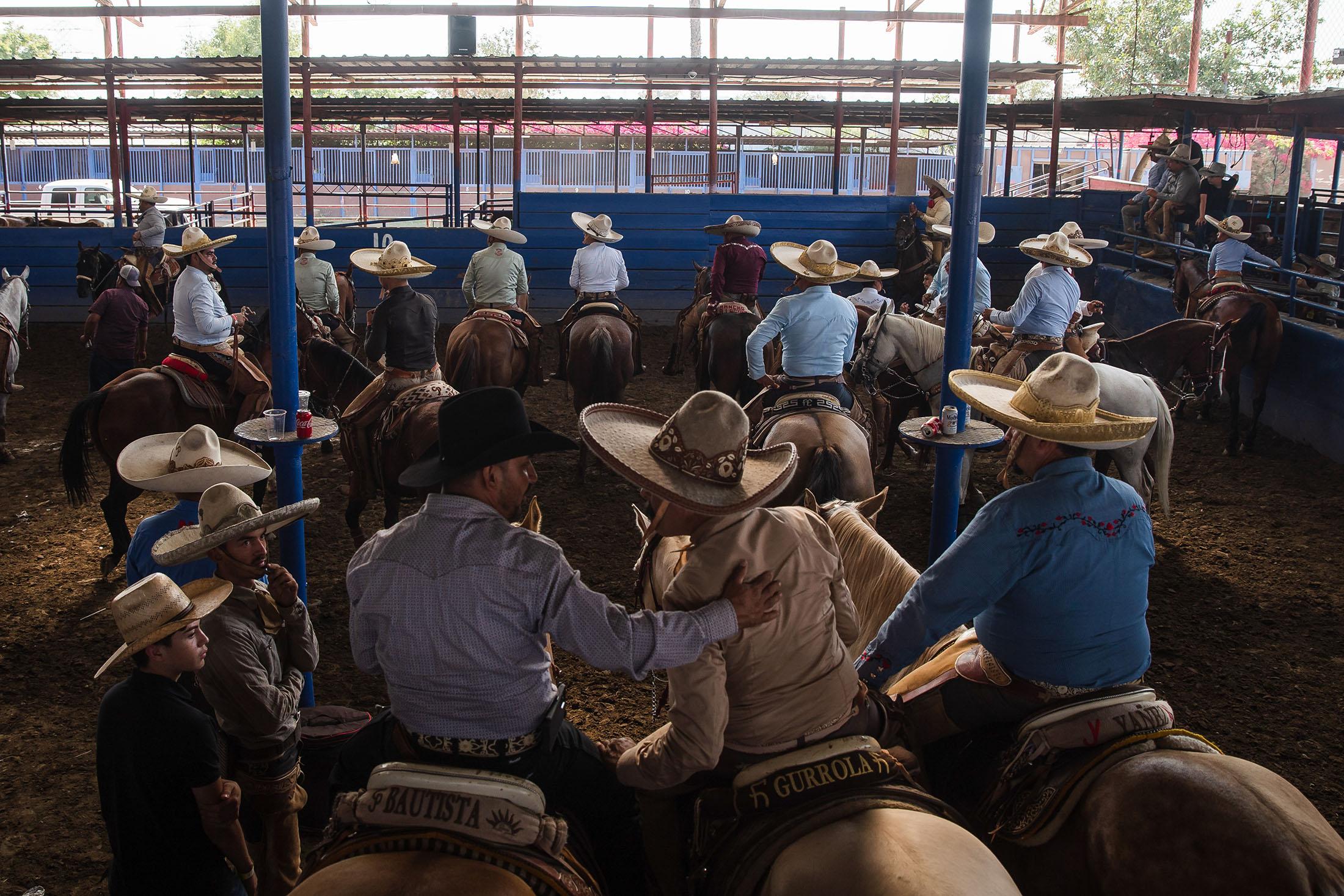 Participants during a charrer&iacute;a competition on July 16, 2021 in Pico Rivera, California.
