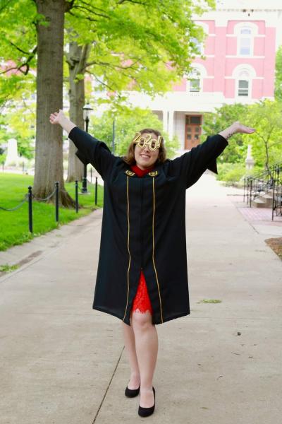 Joy - In Photos  - Class of 2020 graduate Sarah Sabatke celebrates finally graduating with her master&#39;s...