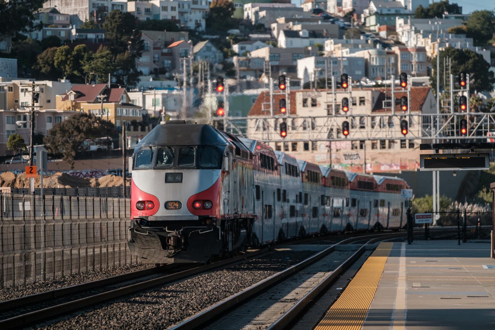 Image from A Day on the Trains - SAN JOSE, CA - MARCH 27: A general view of Caltrain as it...