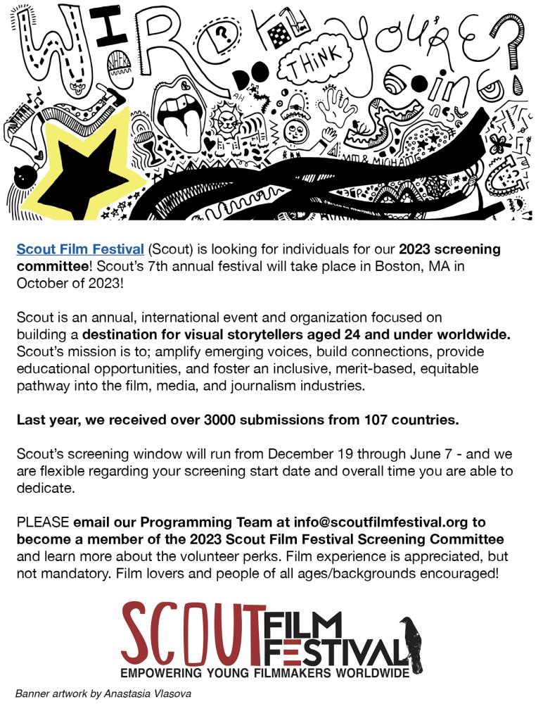 Join The Scout Film Festival 2023 Screening Committee